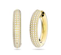 Paar Creolen SWAROVSKI "Dextera", gold (gelbgoldfarben, metallfarben, kristallweiß, kristallweiß), Ohrringe, Damen, Metall, mit Swarovski Kristall (20711967-0) gelbgoldfarben, metallfarben, kristallwe