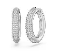 Paar Creolen SWAROVSKI "Dextera", silber (metallfarben, kristallweiß, kristallweiß), Ohrringe, Damen, Metall, mit Swarovski Kristall (85638055-0) metallfarben, kristallweiß, kristallweiß