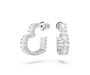 Paar Creolen SWAROVSKI "ERROR:N/A" Gr. S, silber (metallfarben, kristallweiß, kristallweiß), Ohrringe, Damen, S, Metall, mit Swarovski Zirkonia (synth.) (21231546-S) metallfarben, kristallweiß, krista