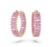Paar Creolen SWAROVSKI "Matrix", rosa (roségoldfarben, pink, pink), Ohrringe, Damen, Metall, mit Swarovski Kristall (62607958-0) roségoldfarben, pink, pink