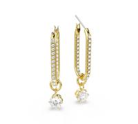 Paar Creolen SWAROVSKI "Schmuck Geschenk Constella Ohrringe", gelb (gelbgoldfarben, metallfarben, kristallweiß, kristallweiß), Ohrringe, Damen, Metall, Swarovski Kristall, Swarovski Zirkonia (s.) - Ei