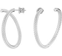 Paar Creolen SWAROVSKI "Schmuck Geschenk Dextera Ohrringe", silber (metallfarben, kristallweiß, kristallweiß), Ohrringe, Damen, Metall, mit Swarovski Kristall (60476709-0) metallfarben, kristallweiß, 