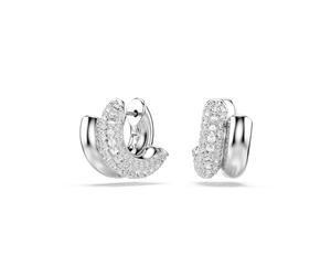 Paar Creolen SWAROVSKI "Schmuck Geschenk Dextera Ohrringe", silber (metallfarben, kristallweiß, kristallweiß), Ohrringe, Damen, Metall, mit Swarovski Kristall (18490020-0) metallfarben, kristallweiß,