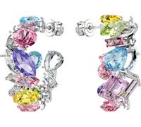 Paar Creolen SWAROVSKI "Schmuck Geschenk Gema Ohrringe", bunt (metallfarben, blau, rosa, lila, gelb, grün, flieder, blau, rosa, lila, gelb, grün, flieder), Ohrringe, Damen, 30mm, Metall, mit Swarovski