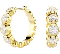 Paar Creolen SWAROVSKI "Schmuck Geschenk Imber Kreolen", gold (gelbgoldfarben, kristallweiß, kristallweiß), Ohrringe, Damen, Metall, mit Swarovski Zirkonia (synth.) (92344203-0) gelbgoldfarben, krista