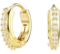 Paar Creolen SWAROVSKI "Schmuck Geschenk Matrix Ohrringe", gold (gelbgoldfarben, kristallweiß, kristallweiß), Ohrringe, Damen, 12mm, Metall, mit Swarovski Zirkonia (synth.) (85151051-0) gelbgoldfarben