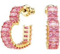 Paar Creolen SWAROVSKI "Schmuck Geschenk Matrix Ohrringe Herz", gold (gelbgoldfarben, metallfarben, pink, pink), Ohrringe, Damen, Metall, mit Swarovski Zirkonia (synth.) (34810346-0) gelbgoldfarben, m