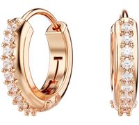 Paar Creolen SWAROVSKI "Schmuck Geschenk Matrix Ohrringe", rosa (roségoldfarben, kristallweiß, kristallweiß), Ohrringe, Damen, 12mm, Metall, mit Swarovski Zirkonia (synth.) (64712840-0) roségoldfarben