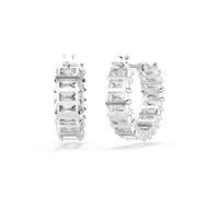 Paar Creolen SWAROVSKI "Schmuck Geschenk Matrix Ohrringe", silber (metallfarben, kristallweiß, kristallweiß), Ohrringe, Damen, Metall, mit Swarovski Kristall, Swarovski Zirkonia (synth.) (44079013-0)