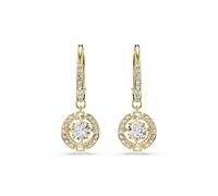 Paar Creolen SWAROVSKI "Schmuck Geschenk UNA Ohrringe", gold (gelbgoldfarben, kristallweiß, kristallweiß), Ohrringe, Damen, Metall, mit Swarovski Kristall (11503568-0) gelbgoldfarben, kristallweiß, kr