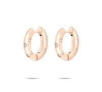 Paar Creolen TAMARIS "Schmuck Geschenk Creolen mit funkelnden Steinchen Little Twinkle", rosa (roségoldfarben, kristallweiß, kristallweiß), Ohrringe, Damen, 18,5mm, Edelstahl, mit Zirkonia (synth.) (2