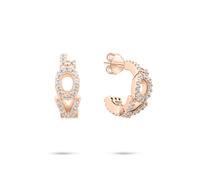 Paar Creolen TAMARIS "Schmuck Geschenk Silber 925 Creole Love Letters", roségoldfarben, kristallweiß, kristallweiß, Ohrringe, Damen, 10,8mm, Silber 925 (Sterlingsilber), mit Zirkonia (synth.) (2886145