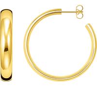 Paar Creolen THOMAS SABO "Chunky mittelgroß", gold (gelbgoldfarben), Ohrringe, Damen, 36mm, Silber 925 (recycelt) (18698737-0) gelbgoldfarben