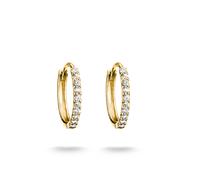 Paar Creolen THOMAS SABO "gelbgoldfarben", gold (gelbgoldfarben, weiß, weiß), Ohrringe, Damen, Metall, mit Zirkonia (synth.) (26680713-0) gelbgoldfarben, weiß, weiß