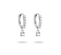 Paar Creolen THOMAS SABO "mit Anhänger", silber (silberfarben, weiß, weiß), Ohrringe, Damen, Silber 925 (recycelt), mit Zirkonia (synth.) (93929406-0) silberfarben, weiß, weiß