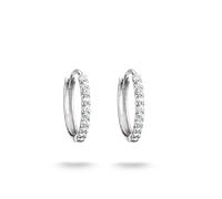 Paar Creolen THOMAS SABO "mit Zirkonia", silber (silberfarben, weiß, weiß), Ohrringe, Damen, Silber 925 (recycelt), mit Zirkonia (synth.) (90674065-0) silberfarben, weiß, weiß