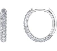 Paar Creolen THOMAS SABO "Schmuck Silber 925 Ohrringe", silber (silberfarben, kristallweiß, kristallweiß), Ohrringe, Damen, Silber 925 (recycelt), mit Zirkonia (synth.) (64570741-0) silberfarben, kris
