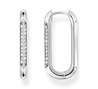 Paar Creolen THOMAS SABO "silber", bunt (silberfarben, weiß, kristallweiß), Ohrringe, Damen, Silber 925 (recycelt), Paar Creolen, mit Zirkonia (synth.) (71742462-0)