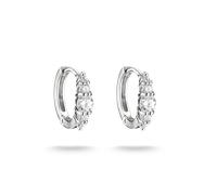 Paar Creolen THOMAS SABO "Silber mit Zirkonia", silber (silberfarben, weiß, weiß), Ohrringe, Damen, Silber 925 (recycelt), mit Zirkonia (synth.) (39011730-0) silberfarben, weiß, weiß