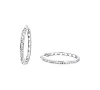 Paar Creolen TOM TAILOR "Schmuck Geschenk Silber 925", silber (silberfarben, kristallweiß, kristallweiß), Ohrringe, Damen, 30mm, Silber 925 (Sterlingsilber), mit Zirkonia (synth.) (91174801-0) silberf