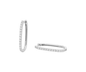 Paar Creolen TOM TAILOR "Schmuck Geschenk Silber 925", silberfarben, kristallweiß, kristallweiß, Ohrringe, Damen, 23mm, Silber 925 (Sterlingsilber), mit Zirkonia (synth.) (45118233-0) silberfarben, kr