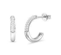 Paar Creolen TOM TAILOR, silber, Ohrringe, Damen, 15mm, Silber 925 (Sterlingsilber), mit Zirkonia (synth.) (46310209-0) silber