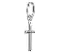 Paar Creolen TRUE REBELS "TR337", silber, Ohrringe, Herren, 38,2mm, Edelstahl, mit Kreuz (58954531-0) silber