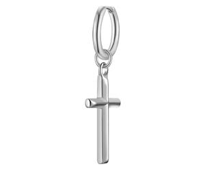Paar Creolen TRUE REBELS "TR337", silber, Ohrringe, Herren, 38,2mm, Edelstahl, mit Kreuz (58954531-0) silber