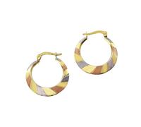 Paar Creolen VIVANCE "333 Gold mehrfarbig 21mm", gelb, Ohrringe, Damen, one-size, Gold (90323744-0) gelb