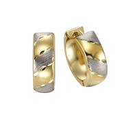 Paar Creolen VIVANCE "333 Gold zweifarbig 15mm", bunt (mehrfarbig), Ohrringe, Damen, one-size, Gold, Klappcreolen (89332555-0) mehrfarbig