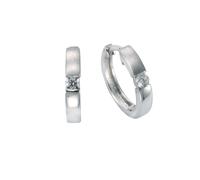 Paar Creolen VIVANCE "333 Weißgold Zirkonia", weiß (weiß, weiß), Ohrringe, Damen, one-size, Gold (31760027-0) weiß, weiß