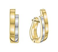 Paar Creolen VIVANCE "375/- Gelbgold bicolor glanz", bunt (mehrfarbig), Ohrringe, Damen, one-size, Gold (57155740-0) mehrfarbig