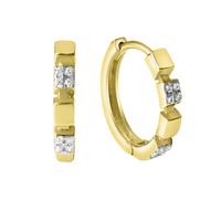Paar Creolen VIVANCE "375/- Gelbgold bicolor Zirkonia", bunt (mehrfarbig, weiß), Ohrringe, Damen, one-size, Gold (15582207-0) mehrfarbig, weiß