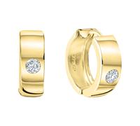 Paar Creolen VIVANCE "375/- Gelbgold Zirkonia", gelb (gelb, weiß), Ohrringe, Damen, one-size, Gold, Paar Creolen (16746213-0)