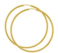 Paar Creolen VIVANCE "585/- Gelbgold glanz 50 mm", gelb, Ohrringe, Damen, one-size, Gold (63895538-0) gelb