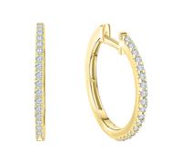 Paar Creolen VIVANCE "585/- Gelbgold Zirkonia", gelb (gelb, weiß), Ohrringe, Damen, one-size, Gold (14650012-0) gelb, weiß