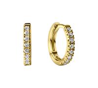 Paar Creolen VIVANCE "585/- Gelbgold Zirkonia", gelb (gelb, weiß), Ohrringe, Damen, one-size, Gold (16007025-0) gelb, weiß