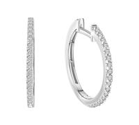 Paar Creolen VIVANCE "585/- Weißgold Zirkonia", weiß (weiß, weiß), Ohrringe, Damen, one-size, Gold (75592868-0) weiß, weiß