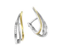 Vivance Klappcreolen »925/- Silber bicolor Zirkonia«, mehrfarbig