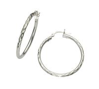 Paar Creolen VIVANCE "925 Silber rhodiniert 24mm", weiß, Ohrringe, Damen, one-size, Silber 925 (Sterlingsilber) (28481765-0) weiß