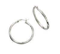 Paar Creolen VIVANCE "925 Silber rhodiniert 3,0cm", weiß, Ohrringe, Damen, one-size, Silber 925 (Sterlingsilber) (65039366-0) weiß