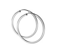 Paar Creolen VIVANCE "925/- Sterling Silber rhodiniert 50mm", weiß, Ohrringe, Damen, one-size, Silber 925 (Sterlingsilber) (25577705-0) weiß