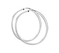 Paar Creolen VIVANCE "925/- Sterling Silber rhodiniert 60mm", weiß, Ohrringe, Damen, one-size, Silber 925 (Sterlingsilber) (76486441-0) weiß