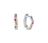 Paar Creolen VIVANCE "925 Sterling Silber rhodiniert bunte Zirkonia", weiß (weiß, bunt), Ohrringe, Damen, one-size, Silber 925 (Sterlingsilber) (84111923-0) weiß, bunt