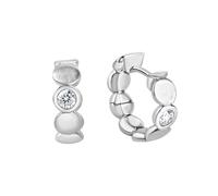 Paar Creolen VIVANCE "925/- Sterling Silber rhodiniert glanz/matt Zirkonia", weiß (weiß, weiß), Ohrringe, Damen, one-size, Silber 925 (Sterlingsilber) (96605316-0) weiß, weiß