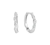 Paar Creolen VIVANCE "925/- Sterling Silber rhodiniert glanz Zirkonia", weiß (weiß, weiß), Ohrringe, Damen, one-size, Silber 925 (Sterlingsilber) (19215345-0) weiß, weiß