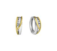 Paar Creolen VIVANCE "925-Sterling Silber rhodiniert teils vergoldet", weiß (weiß, weiß), Ohrringe, Damen, one-size, Silber 925 (Sterlingsilber) (13428366-0) weiß, weiß