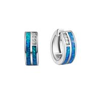 Paar Creolen VIVANCE "925-Sterling Silber rhodiniert Zirkonia", grün (grün, weiß), Ohrringe, Damen, one-size, Silber 925 (Sterlingsilber) (18560169-0) grün, weiß