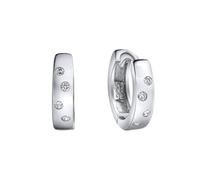 Paar Creolen VIVANCE "925-Sterling Silber rhodiniert Zirkonia", silber (weiß, weiß), Ohrringe, Damen, one-size, Silber 925 (Sterlingsilber) (11522249-0) weiß, weiß