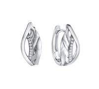 Paar Creolen VIVANCE "925-Sterling Silber rhodiniert Zirkonia", silber (weiß, weiß), Ohrringe, Damen, one-size, Silber 925 (Sterlingsilber) (60502463-0) weiß, weiß